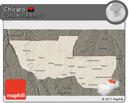 Shaded Relief 3D Map of Chitato, darken