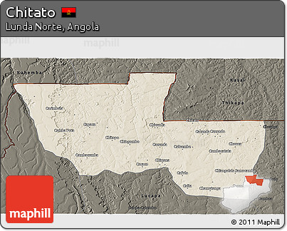 Shaded Relief 3D Map of Chitato, darken