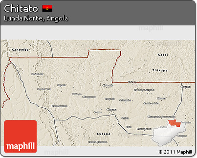Shaded Relief 3D Map of Chitato