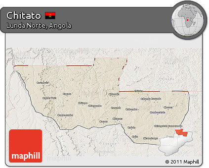 Shaded Relief 3D Map of Chitato, lighten
