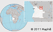 Gray Location Map of Chitato, highlighted country, within the entire country