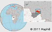 Gray Location Map of Chitato, highlighted country, highlighted parent region
