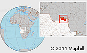 Gray Location Map of Chitato, highlighted country