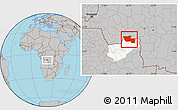 Gray Location Map of Chitato, highlighted parent region