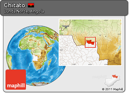Physical Location Map of Chitato, highlighted country