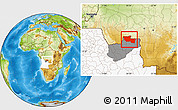 Physical Location Map of Chitato, highlighted country, highlighted parent region