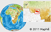 Physical Location Map of Chitato, highlighted country