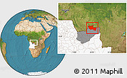 Satellite Location Map of Chitato, highlighted country, highlighted parent region