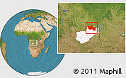 Satellite Location Map of Chitato, highlighted parent region