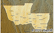 Physical Map of Chitato, darken