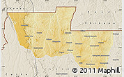 Physical Map of Chitato, shaded relief outside