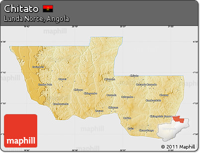 Physical Map of Chitato, single color outside