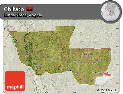 Satellite Map of Chitato, lighten