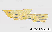 Physical Panoramic Map of Chitato, cropped outside