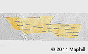 Physical Panoramic Map of Chitato, lighten, desaturated