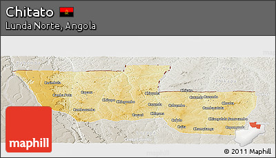 Physical Panoramic Map of Chitato, lighten, semi-desaturated