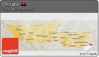 Physical Panoramic Map of Chitato, lighten, semi-desaturated