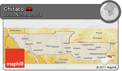 Shaded Relief Panoramic Map of Chitato, physical outside