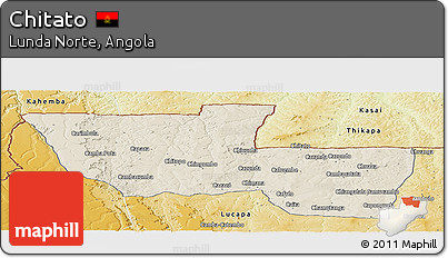 Shaded Relief Panoramic Map of Chitato, physical outside