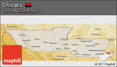 Shaded Relief Panoramic Map of Chitato, physical outside
