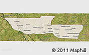 Shaded Relief Panoramic Map of Chitato, satellite outside