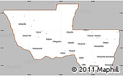 Gray Simple Map of Chitato, cropped outside