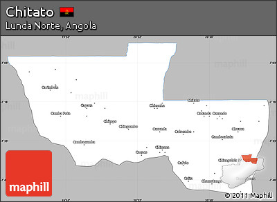 Gray Simple Map of Chitato, single color outside