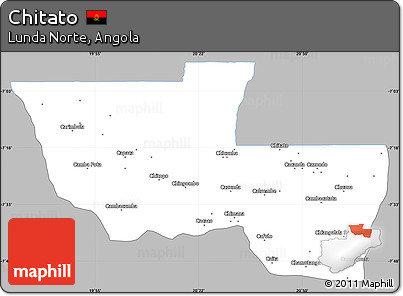 Gray Simple Map of Chitato, single color outside