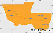 Political Simple Map of Chitato, single color outside