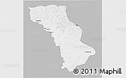 Gray 3D Map of Cuango, single color outside