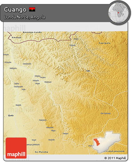Physical 3D Map of Cuango