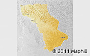 Physical 3D Map of Cuango, lighten, desaturated