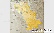 Physical 3D Map of Cuango, semi-desaturated