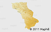 Physical 3D Map of Cuango, single color outside