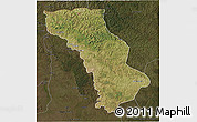 Satellite 3D Map of Cuango, darken