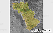 Satellite 3D Map of Cuango, desaturated