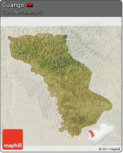 Satellite 3D Map of Cuango, lighten