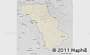 Shaded Relief 3D Map of Cuango, desaturated