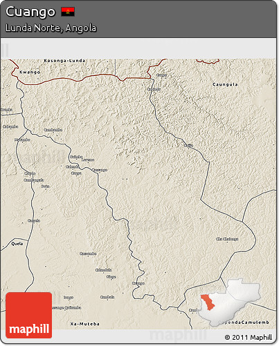 Shaded Relief 3D Map of Cuango