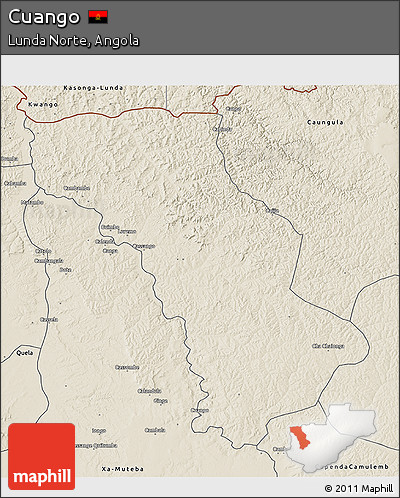 Shaded Relief 3D Map of Cuango