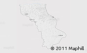 Silver Style 3D Map of Cuango, single color outside