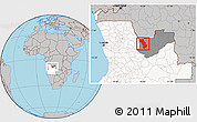 Gray Location Map of Cuango, highlighted country, highlighted parent region