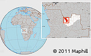 Gray Location Map of Cuango, highlighted parent region
