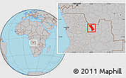 Gray Location Map of Cuango