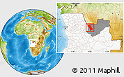 Physical Location Map of Cuango, highlighted country, highlighted parent region