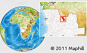 Physical Location Map of Cuango, highlighted country