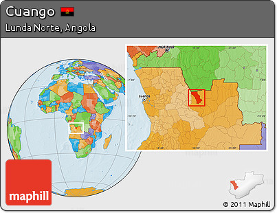Political Location Map of Cuango