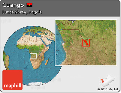 Satellite Location Map of Cuango