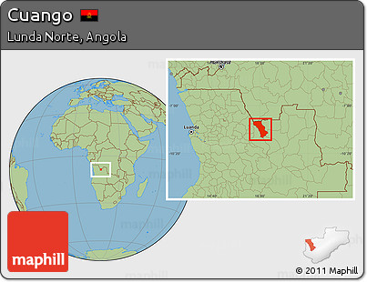 Savanna Style Location Map of Cuango