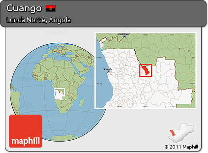 Savanna Style Location Map of Cuango, highlighted country